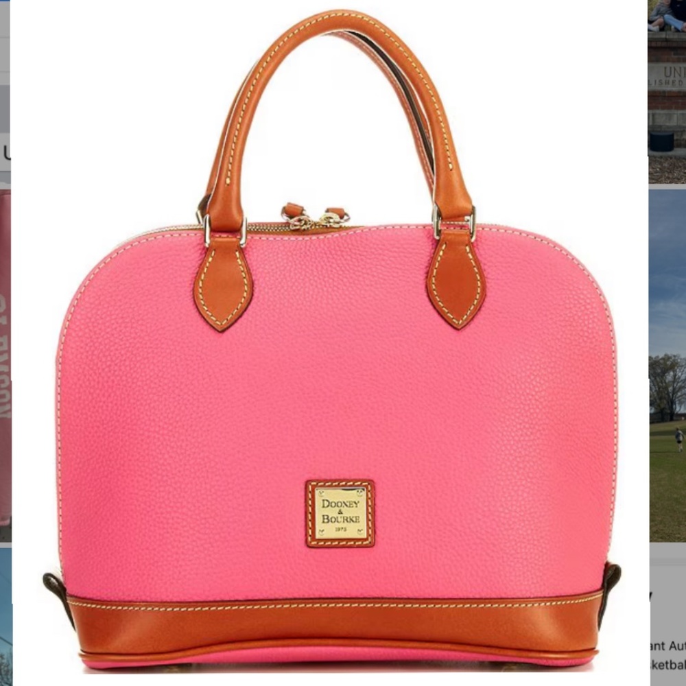 Dooney and Bourke Pebble Collection Zip Dome Satchel Bag